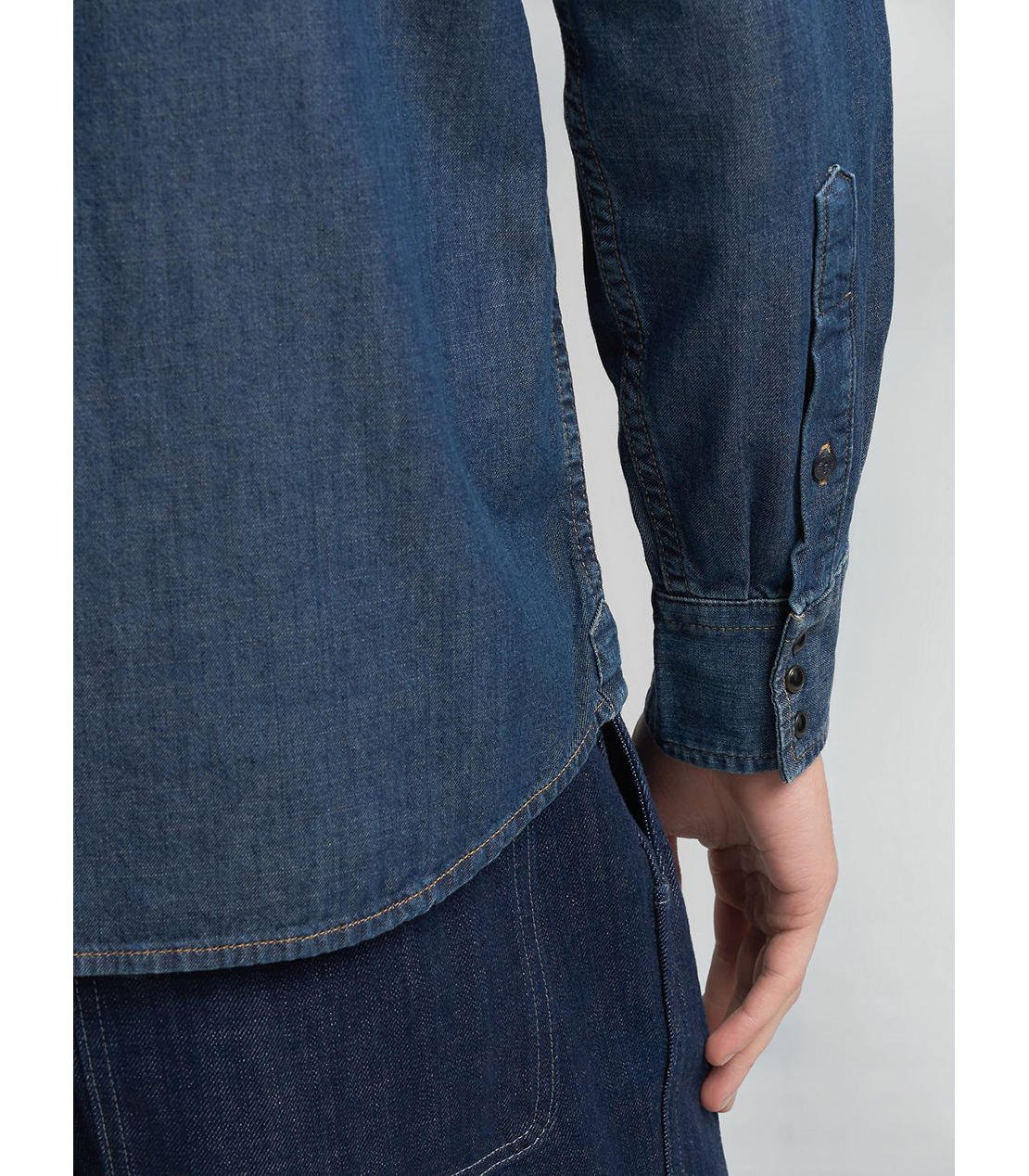 6.5OZ ダメージ加工デニムウエスタンシャツ 詳細画像 ダークブルー 7